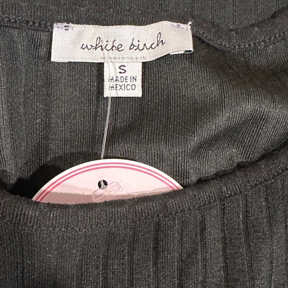 White Birch Women’s Small Black Gray Colorblock Long Sleeve Ribbed Knit Top NWT - Picture 7 of 8